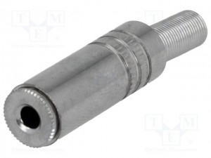 3,5mm stereo jack vtičnica v kovinskem ohišju