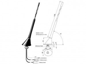 Antena 16V kombinirana dual-band fm/dab