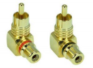 RCA kotni adapter - zlati